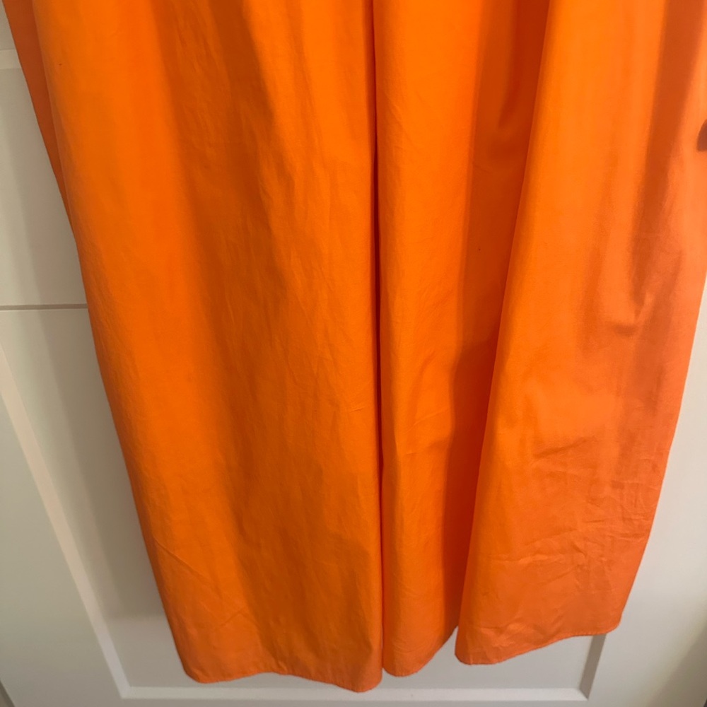 Jcrew V-neck midi dress in cotton poplin orange XL - Picture 7 of 14